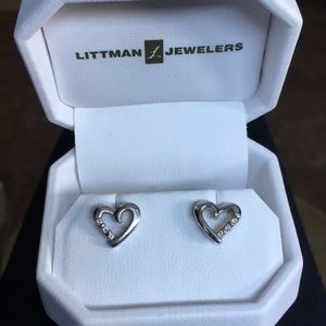 Littman Jewelers white gold heart earrings